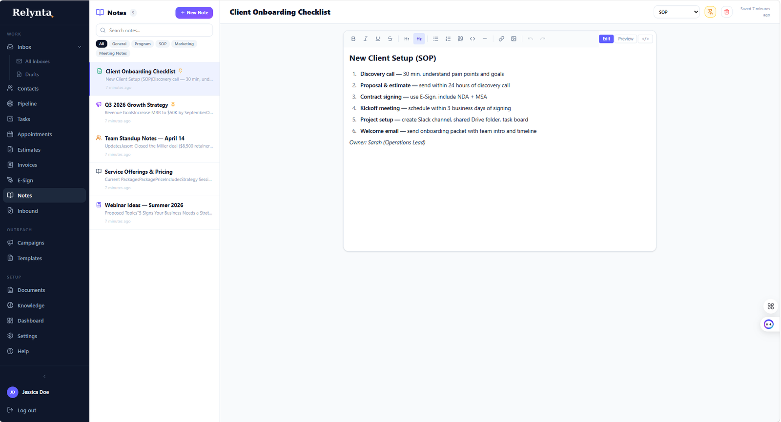 Internal Notes